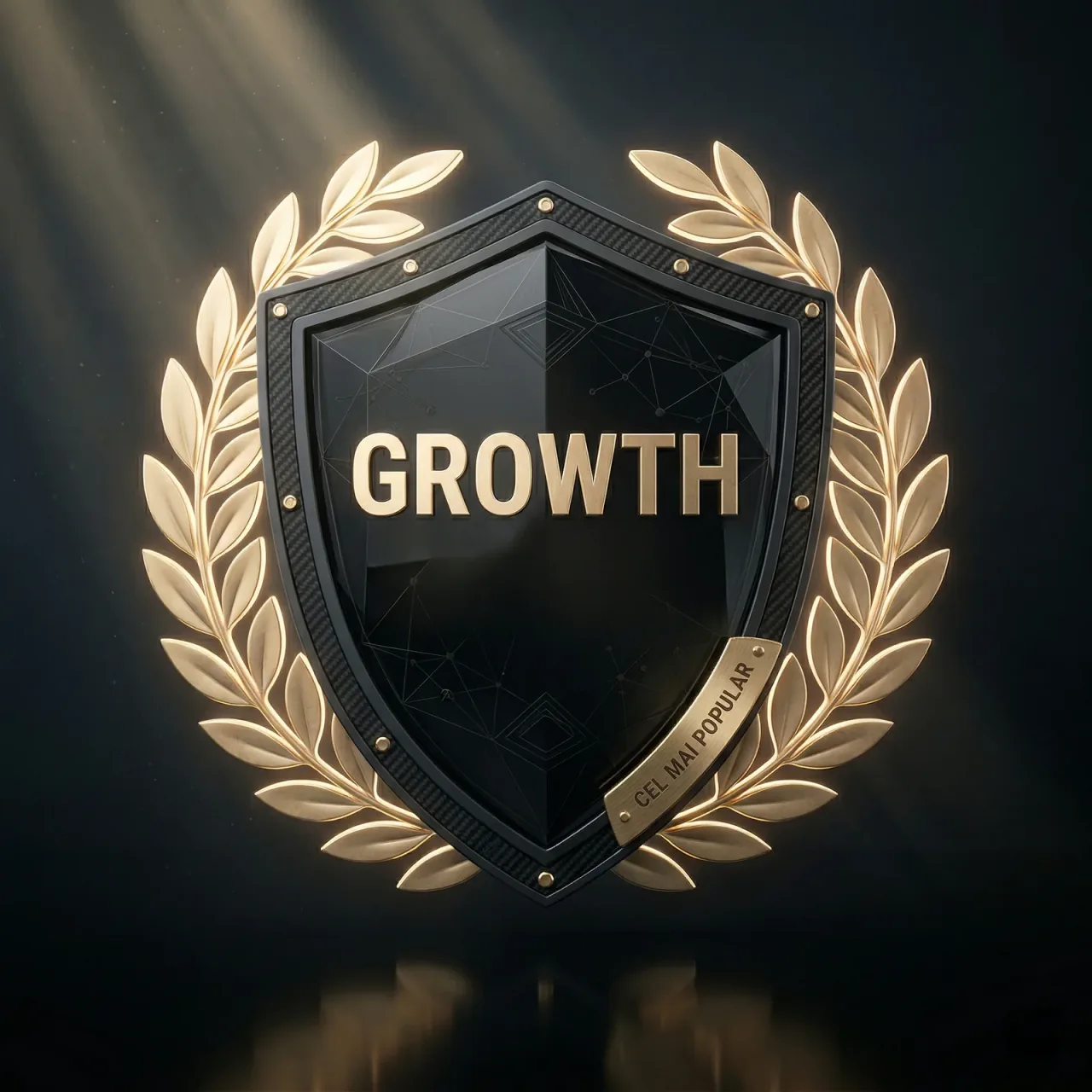 Layered gold forms representing a website that grows with the business